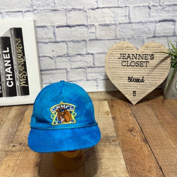 VINTAGE Camel Hat Cap Snap Back Blue Joe Camel Cigarette Baseball Mens 90s - Picture 9 of 11